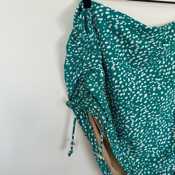 Lane Bryant Cacique Women’s Plus Size Two Piece Tankini Brief Teal with White Do - Picture 12 of 14